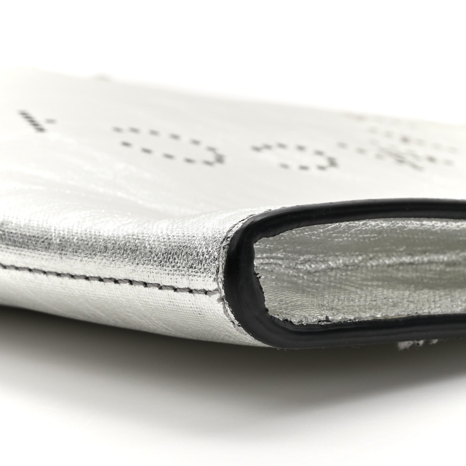 Stella McCartney Metallic Alter Nappa Perforated Pouch Silver 8 of 16
