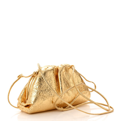 Bottega Veneta Metallic Crinkled Lambskin The Mini Pouch Oro 3 of 16