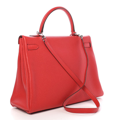 Hermes Togo Kelly Retourne 35 Rouge Casaque 2 of 9