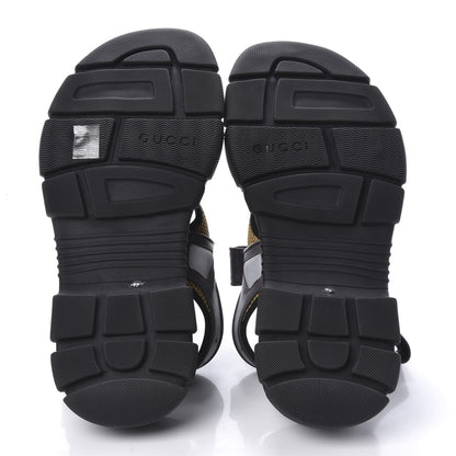 Gucci X SEGA Nappa Mesh Mens Aguru Sandals 12 Loess Black 6 of 10