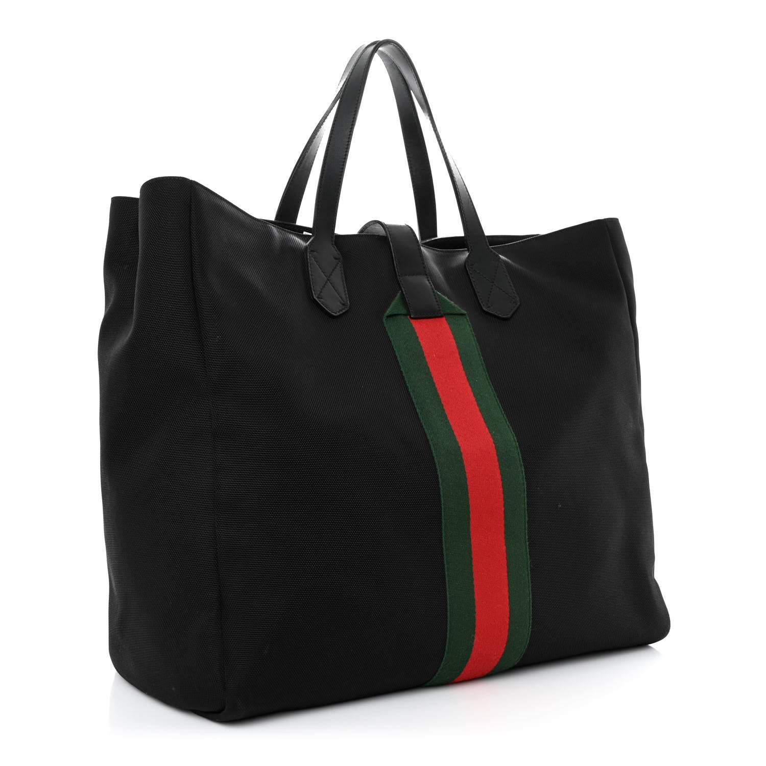 Gucci Techno Canvas Web Single Buckle Tote Black 3 of 17