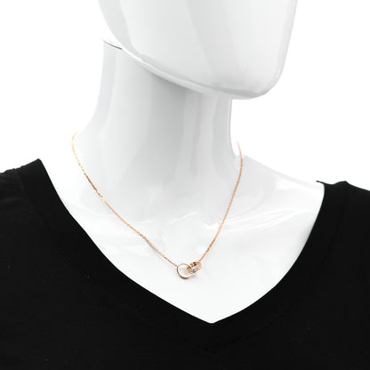 Cartier 18K Pink Gold Diamond Interlocking LOVE Necklace 2 of 6