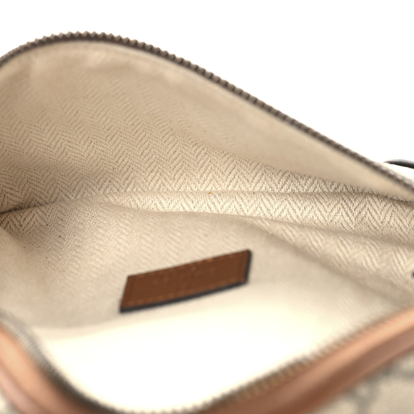 GG Supreme Monogram Emblem Calfskin Small Belt Bag Beige Dark Brown
