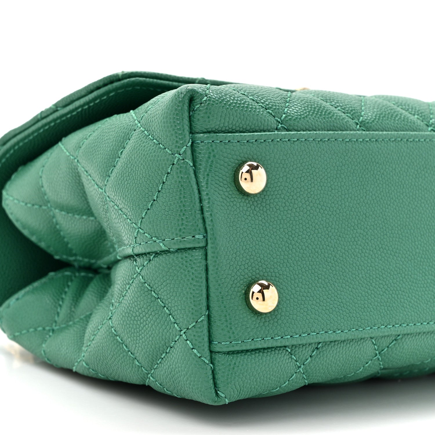 Chanel Caviar Quilted Mini Coco Handle Flap Green 11 of 14