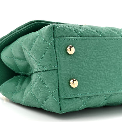 Chanel Caviar Quilted Mini Coco Handle Flap Green 11 of 14