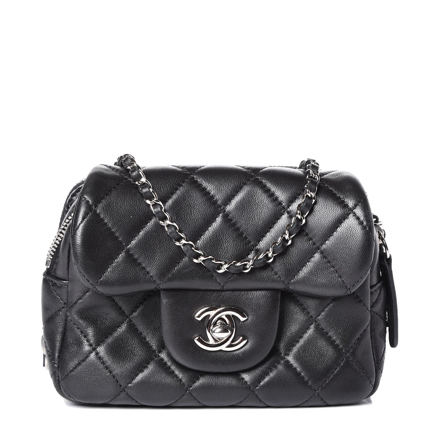 Chanel Lambskin Quilted New Mini Flap Black 1 of 11
