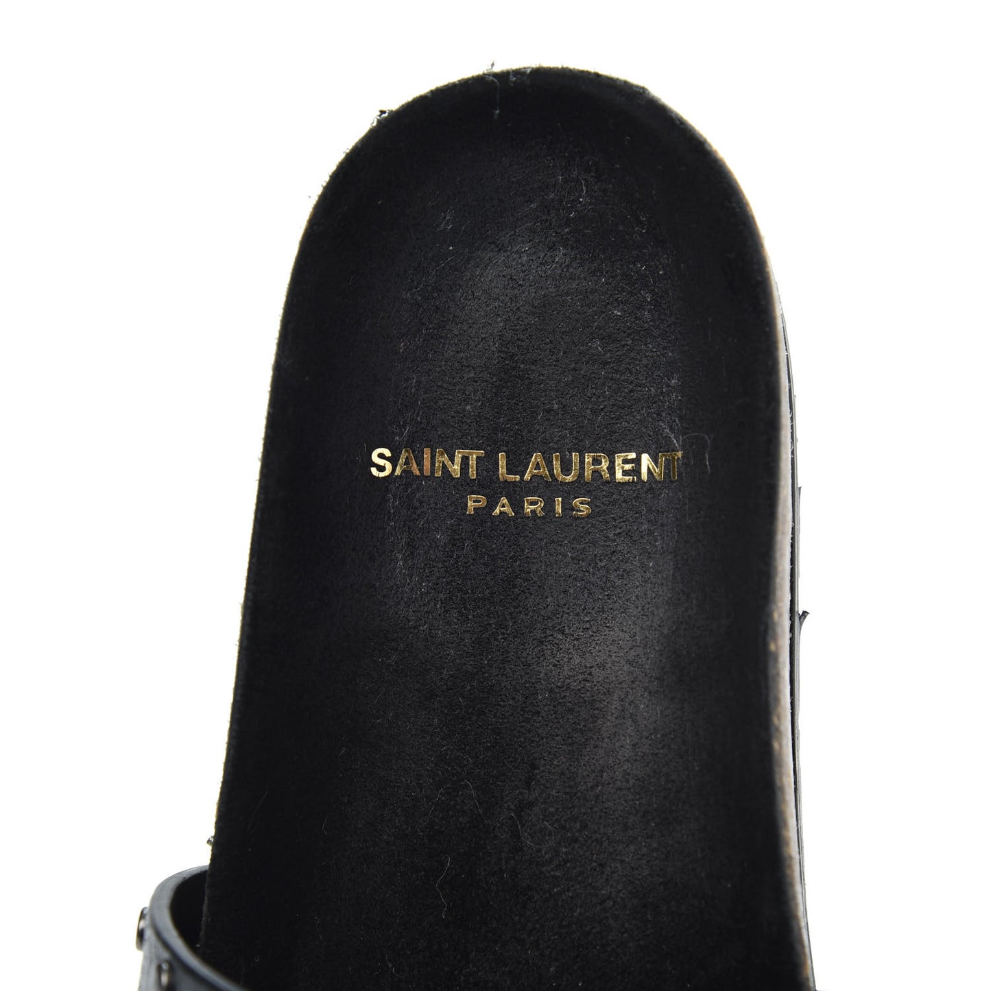 Calfskin Suede Joan Slide Sandals 35.5 Black
