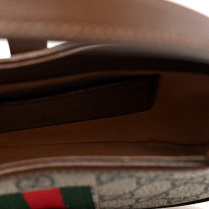 Gucci GG Supreme Monogram Azalea Calfskin Web Mini Jackie 1961 Hobo Beige Ebony Brown Sugar 5 of 9