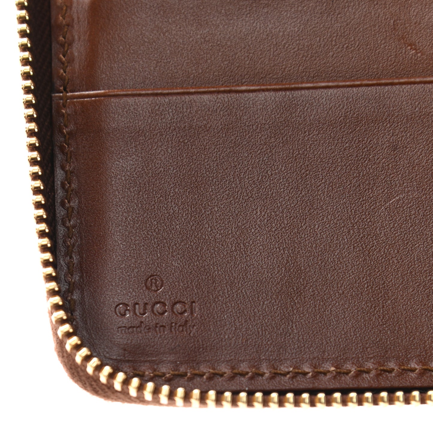 GG Supreme Monogram Cuoio Toscano Zip Around Organizer Wallet Beige Ebony Cuir