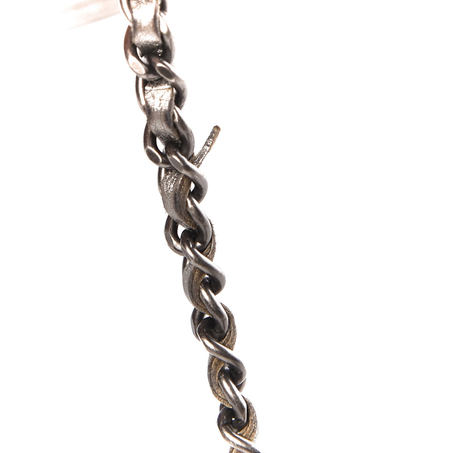 Metallic Calfskin Quilted Boy Wallet On Chain WOC Silver