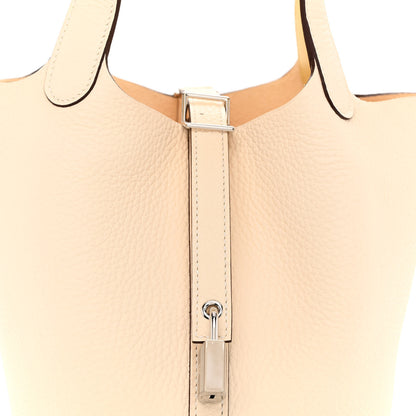 Hermes Taurillon Clemence Swift Eclat Picotin Lock 18 PM Nata Jaune Poussin 8 of 11