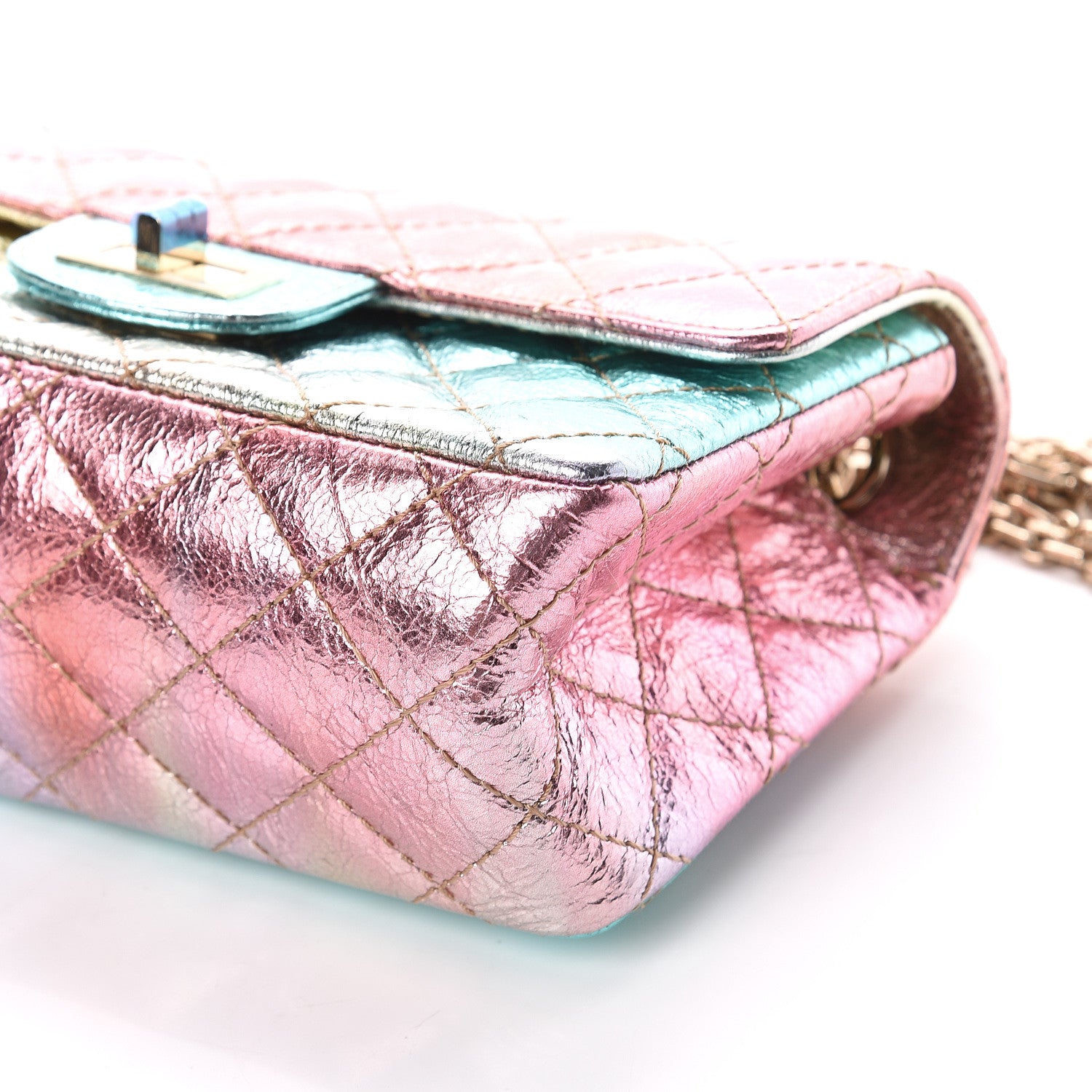 Chanel Metallic Goatskin Quilted Mini 2.55 Reissue Flap Multicolor 9 of 9