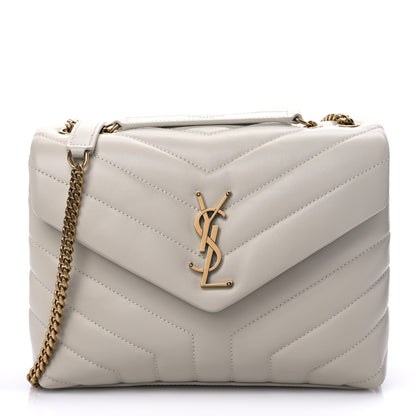 Saint Laurent Calfskin Y Quilted Monogram Small Loulou Chain Satchel Blanc Vintage 1 of 7