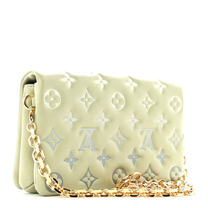 Louis Vuitton Lambskin Embossed Monogram Pochette Coussin Green 2 of 10