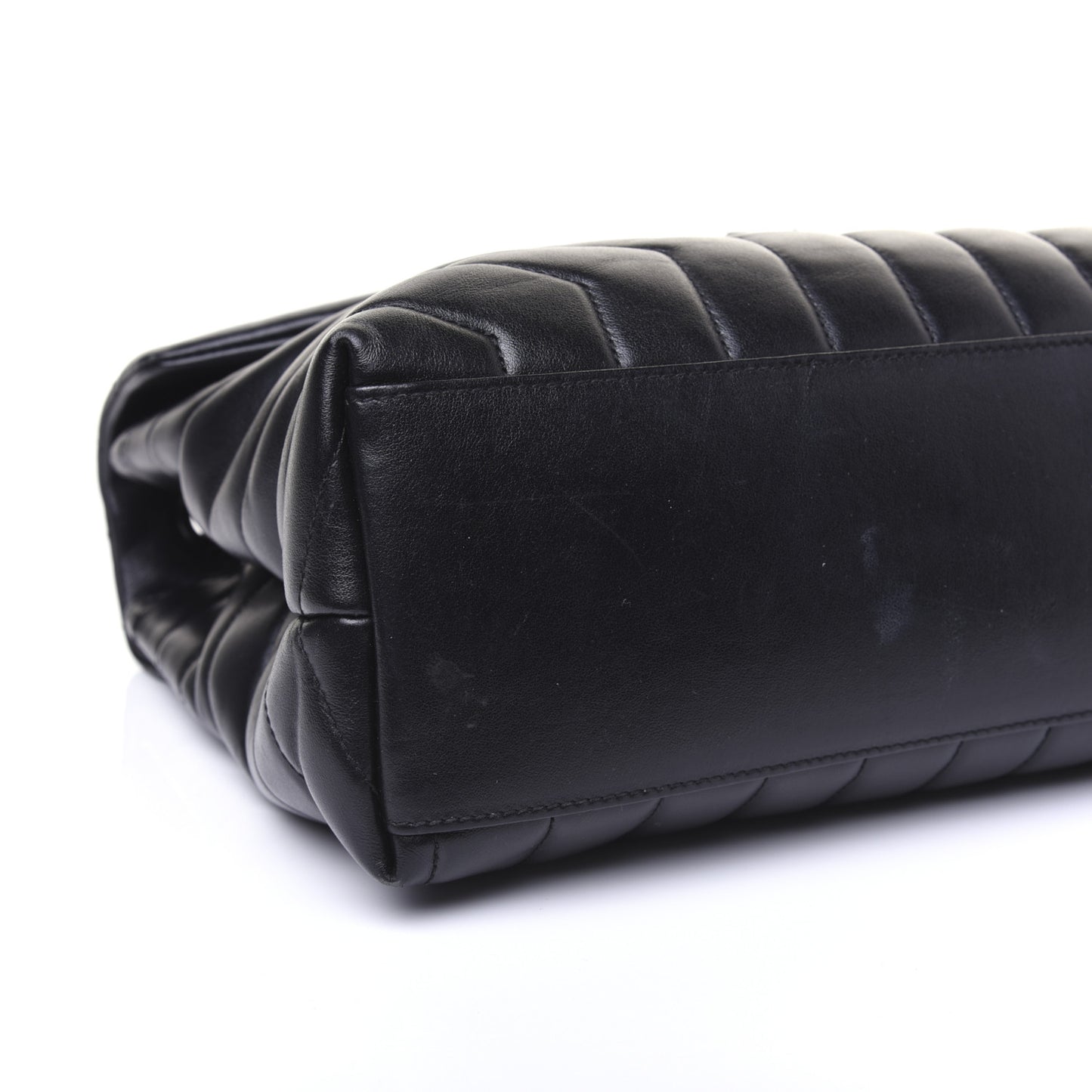 Calfskin Y Quilted Monogram Medium Loulou Chain Satchel Black