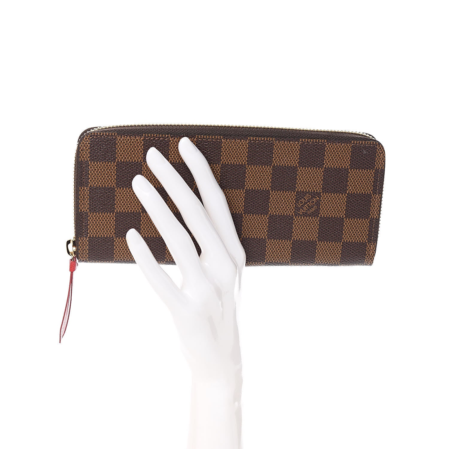 Louis Vuitton Damier Ebene Clemence Wallet Cherry 2 of 7