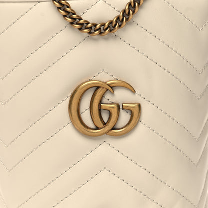Gucci Calfskin Matelasse Mini GG Marmont 2.0 Bucket Bag White 8 of 10