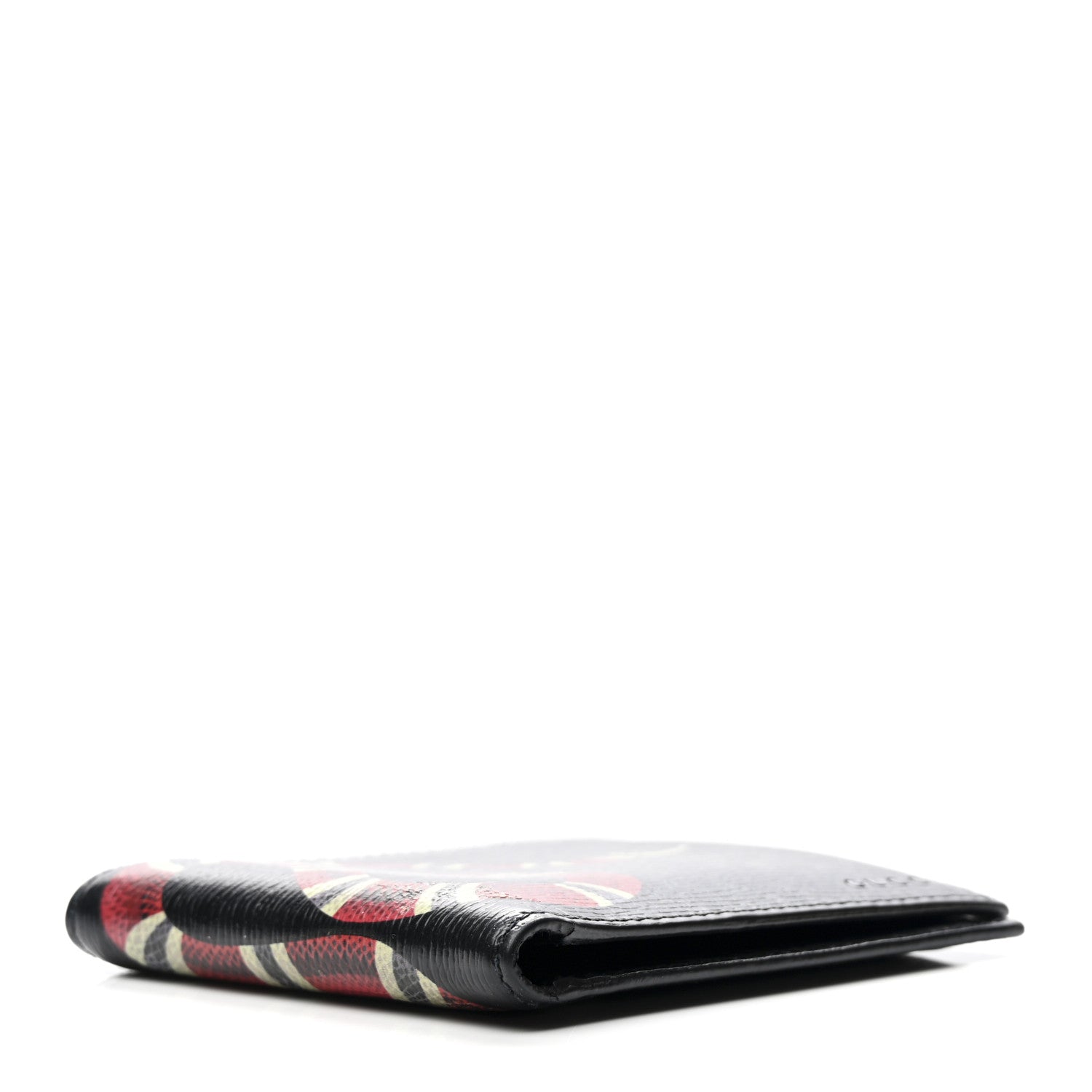 Gucci Shangai Calfskin Kingsnake Bi-Fold Wallet Black 3 of 6