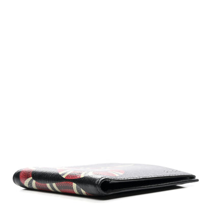Gucci Shangai Calfskin Kingsnake Bi-Fold Wallet Black 3 of 6
