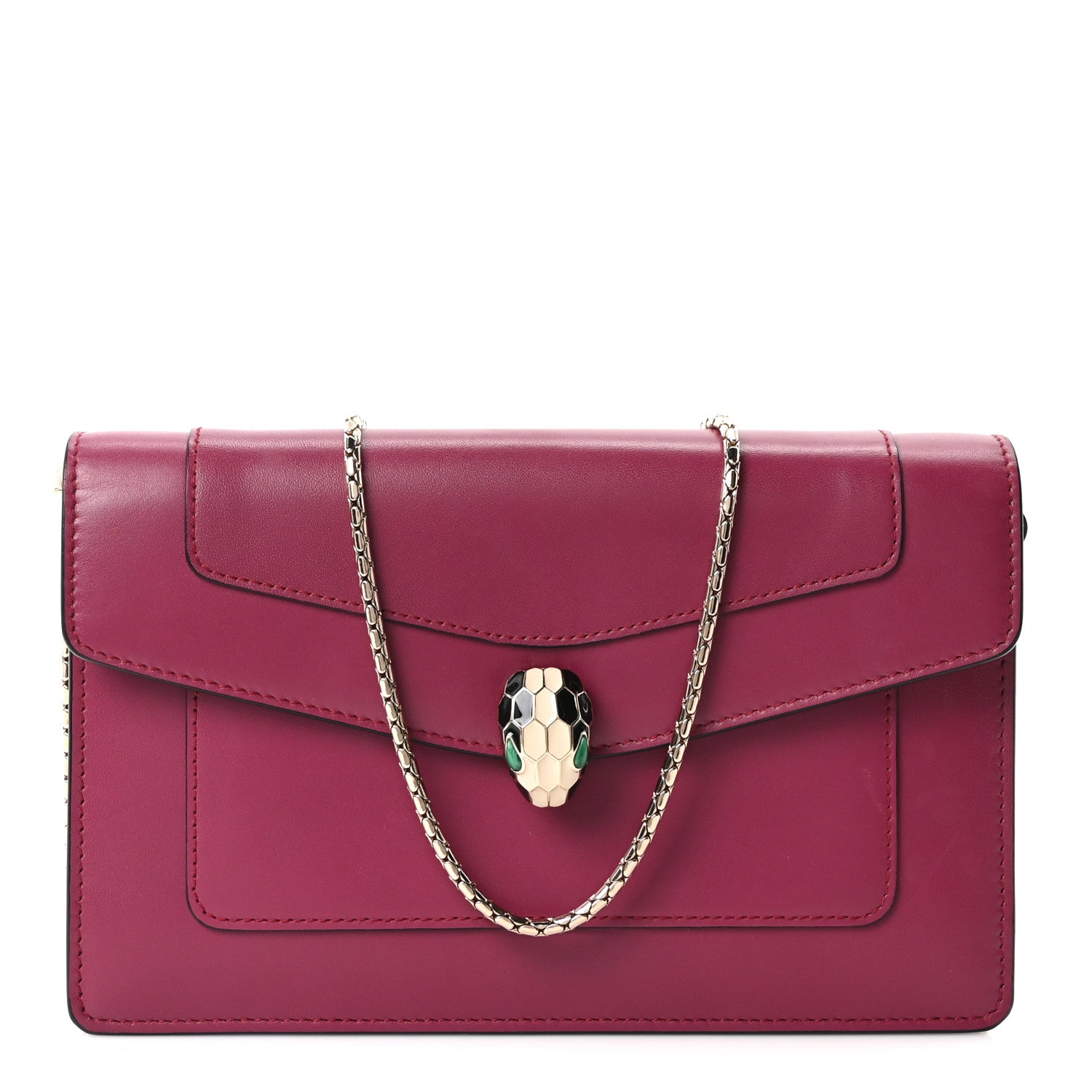Bulgari Calfskin Serpenti Forever Crossbody Bag Plum 1 of 10