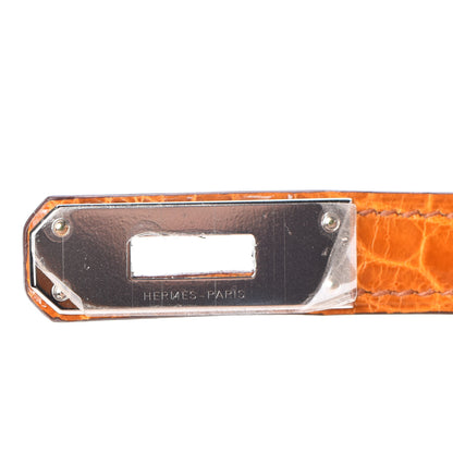 Hermes Shiny Niloticus Crocodile Kelly Cut Pochette Pain D'Epice 21 of 22