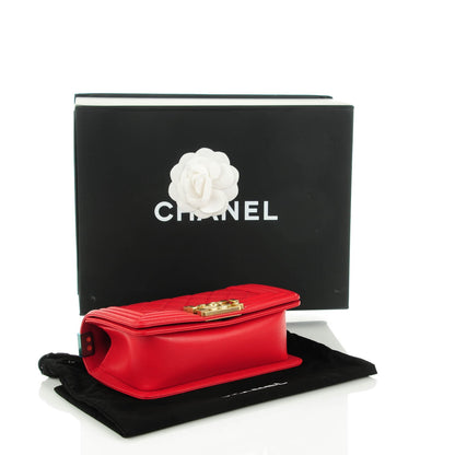 Chanel Lambskin Quilted Small Boy Flap Red 4 of 7