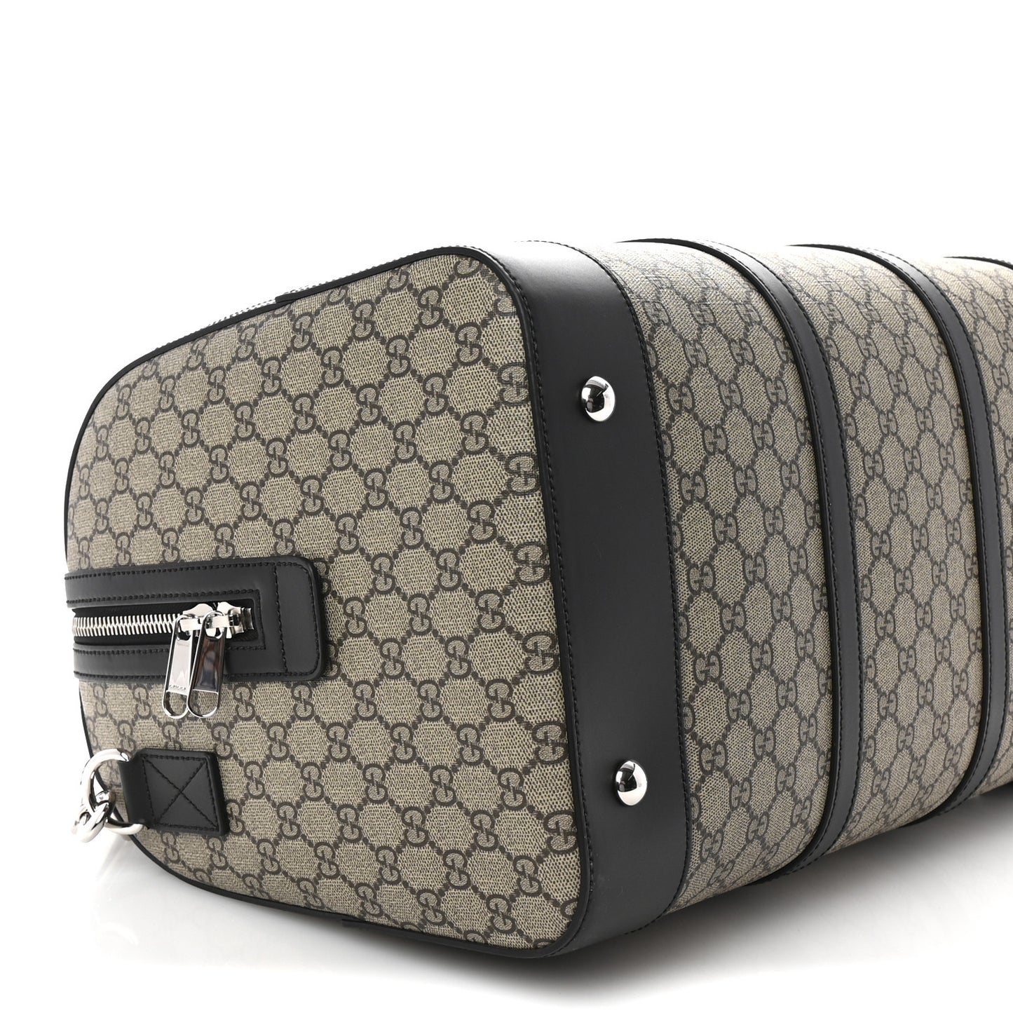 GG Supreme Monogram Selleria Calfskin Medium Duffle Beige Ebony Black