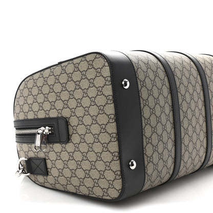 Gucci GG Supreme Monogram Selleria Calfskin Medium Duffle Beige Ebony Black 3 of 9
