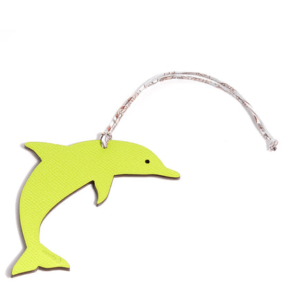 Hermes Epsom Togo Petit H Bag Charm Dolphin Kiwi Gold 1 of 5