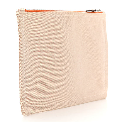 Hermes Toile Flat Yachting Pouch Orange 3 of 8