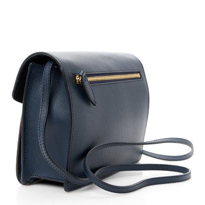 Burberry Derby Calfskin House Check Small Macken Crossbody Bag Ink Blue 3 of 12