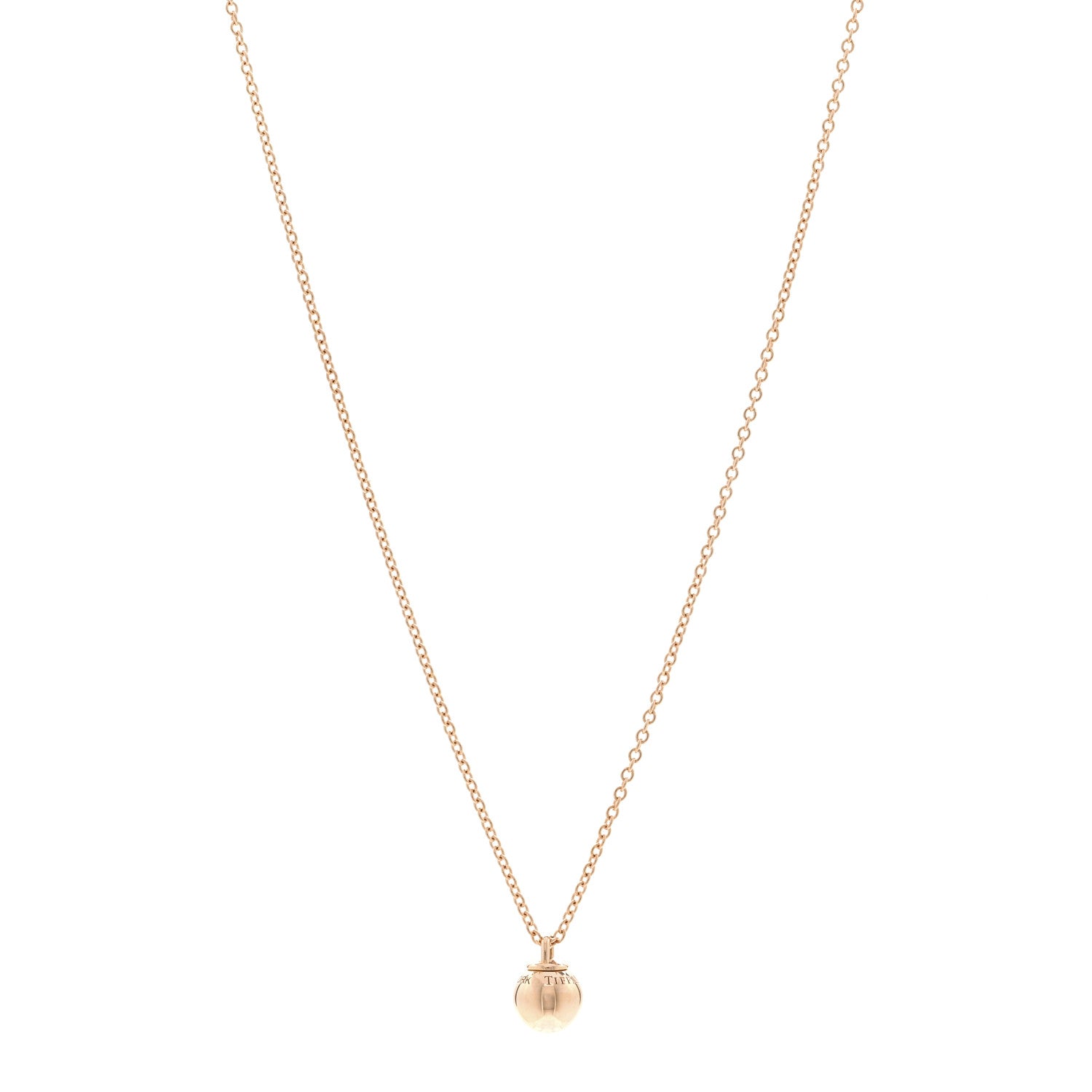 Tiffany 18K Rose Gold 8mm HardWear Ball Pendant Necklace 1 of 5