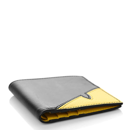 Fendi Vitello Grace Cruise Corner Bug Eye Bi-fold Wallet Black Sunflower 4 of 7