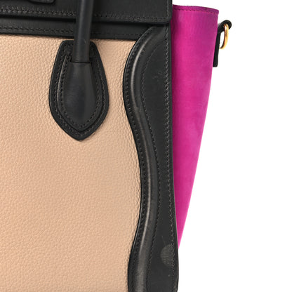 Celine Baby Grained Calfskin Nubuck Nano Tri-Color Luggage Fuchsia 14 of 14