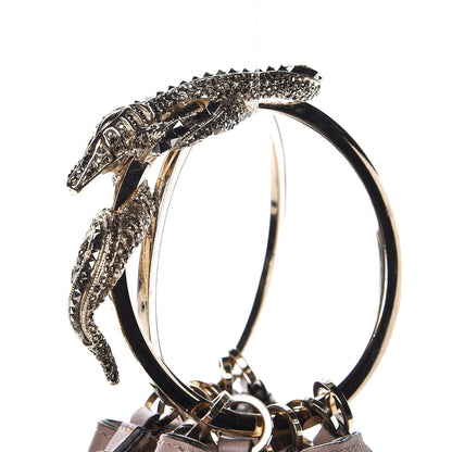 Valentino Garavani Vitello Crystal 50th Anniversary Snake Ring Evening Bag Poudre 7 of 9