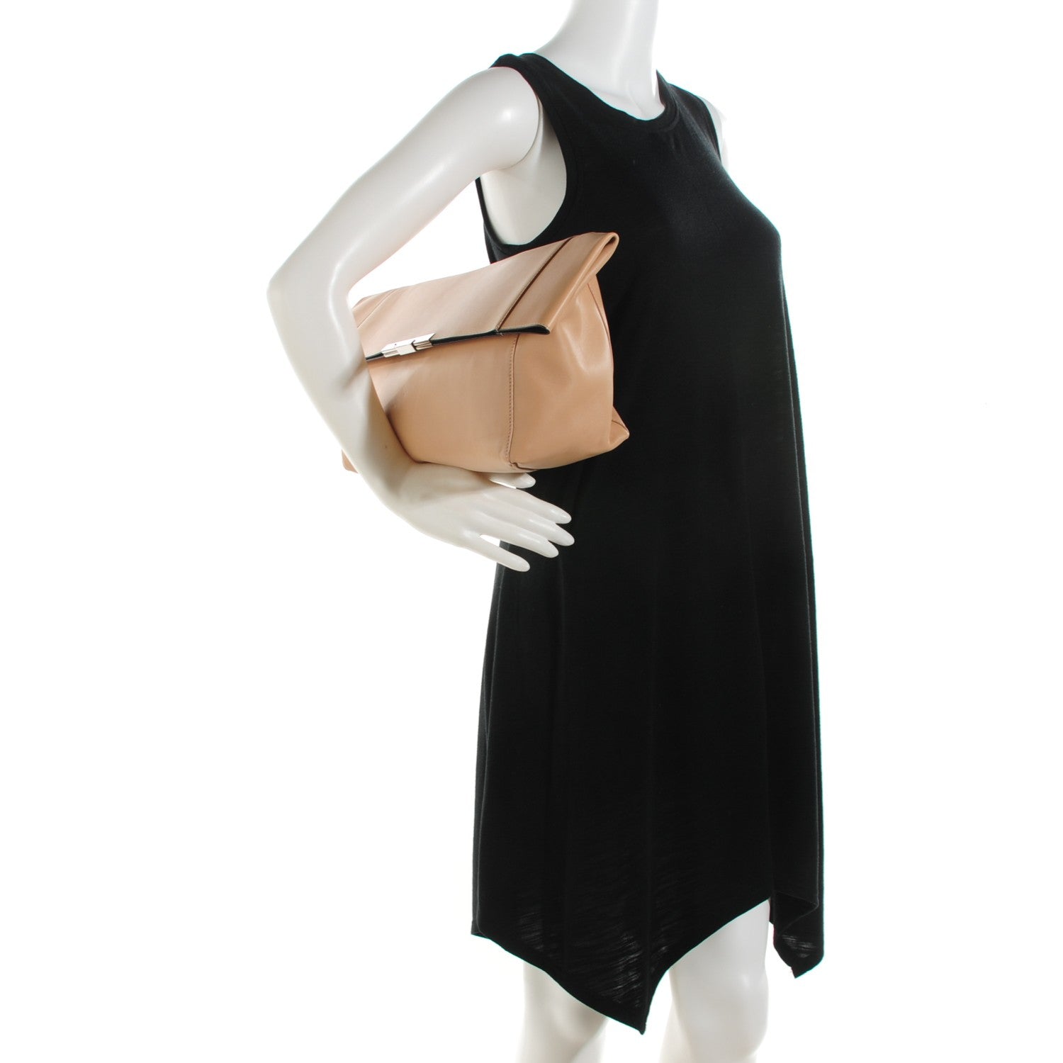 Celine Calfskin Folded Clutch Beige 2 of 6