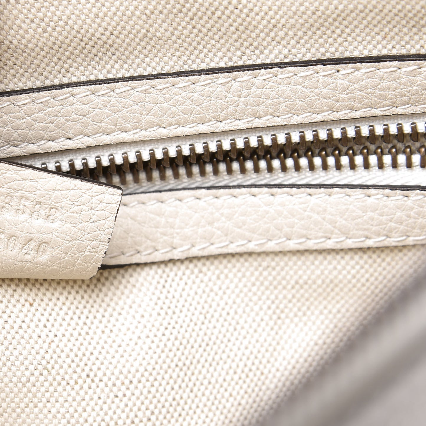 Grained Calfskin Logo Half Moon Hobo White