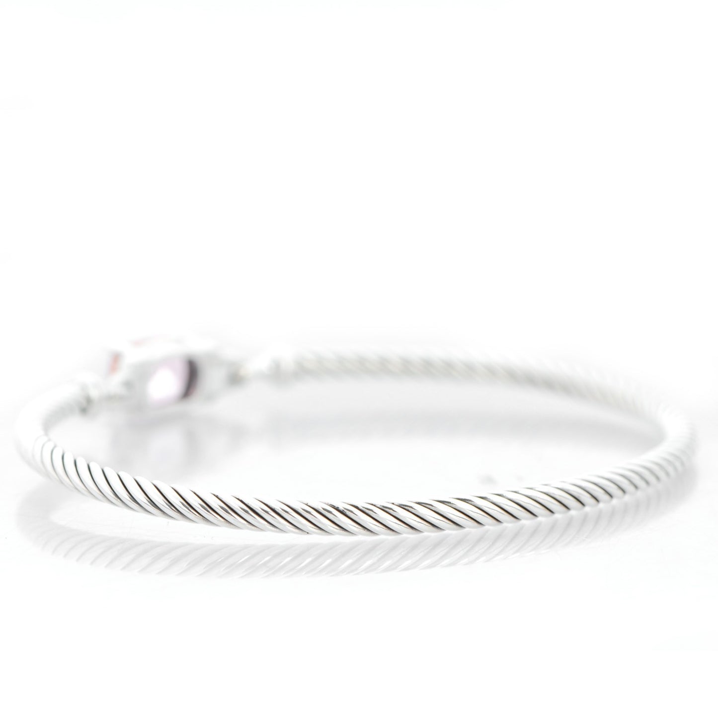 Sterling Silver Diamond Morganite 3mm Petite Wheaton Bracelet