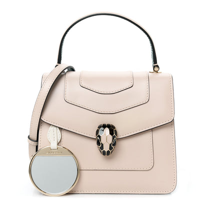 Bulgari Calfskin Serpenti Forever Top Handle Beige Green 3 of 11