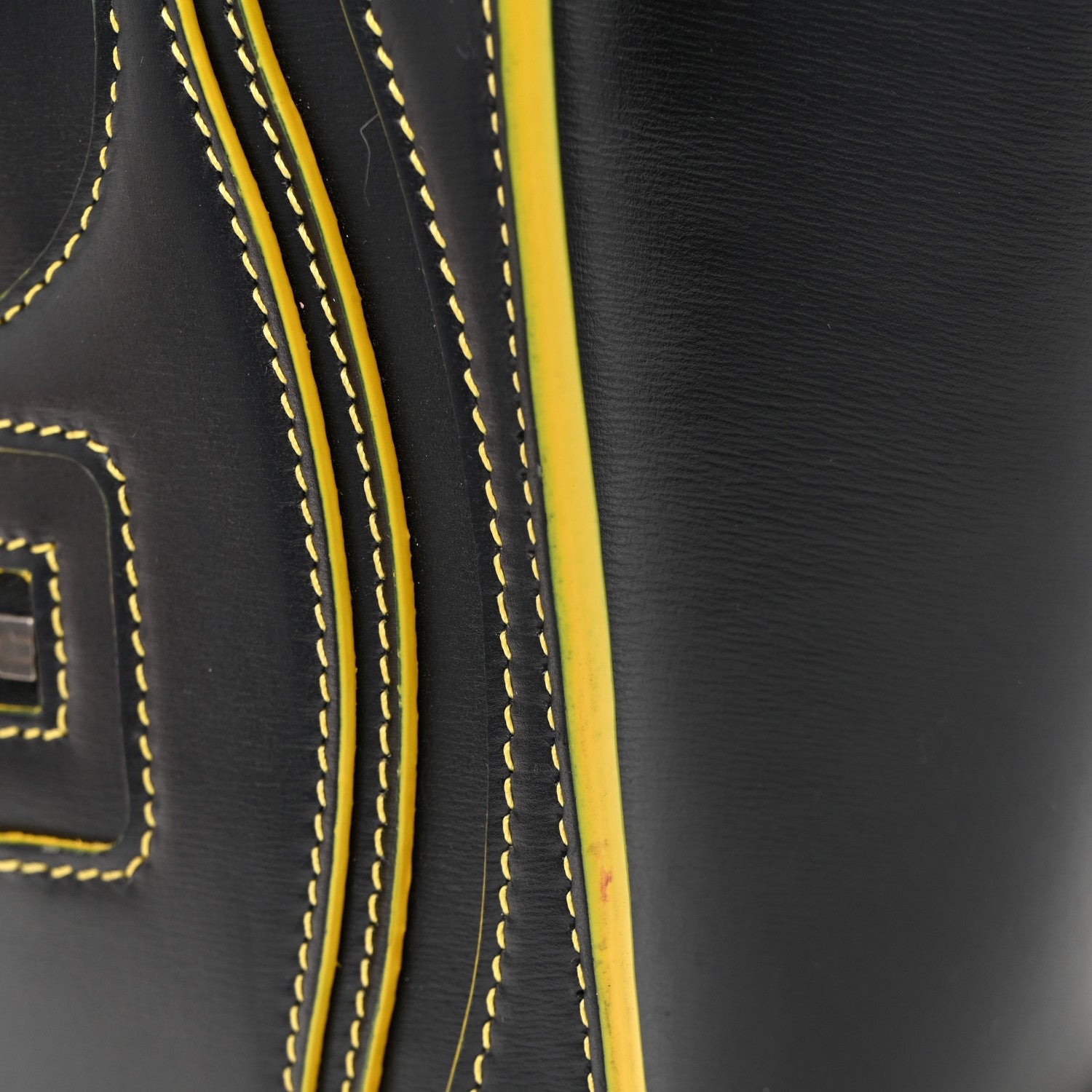 Celine Satin Calfskin Nano Debossed Luggage Black Yellow 13 of 13
