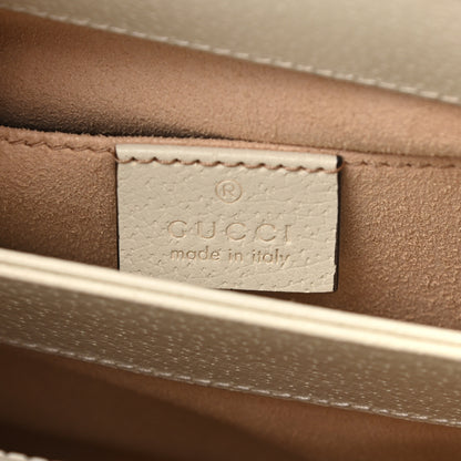Gucci GG Supreme Monogram Textured Calfskin Web Small Ophidia Chain Shoulder Bag Beige Ebony Mystic White 6 of 11