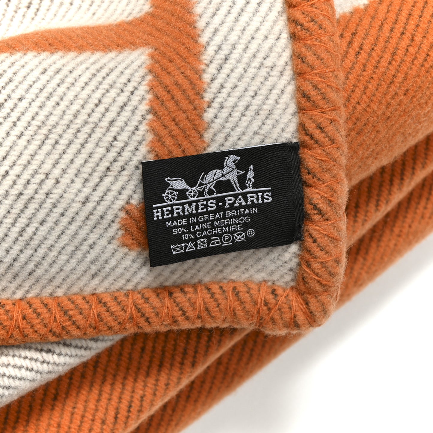Wool Cashmere Signature Classic Avalon Blanket Ecru Potiron
