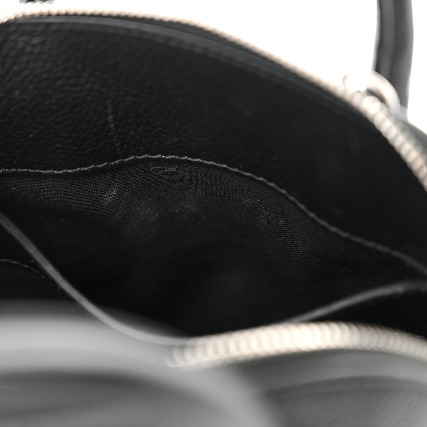 Grained Calfskin Graffiti Print Logo XXS Ville Top Handle Bag Black Silver