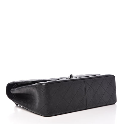 Chanel Crumpled Calfskin Quilted Jumbo Double Flap So Black 4 of 11