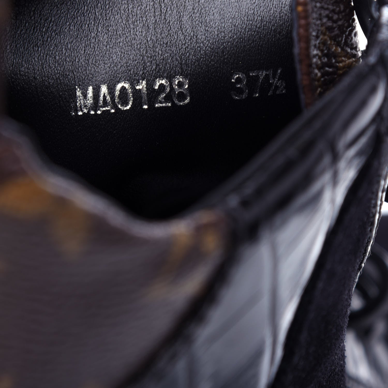 Louis Vuitton Suede Calfskin Monogram Laureate Platform Desert Boots 37.5 Black 10 of 11