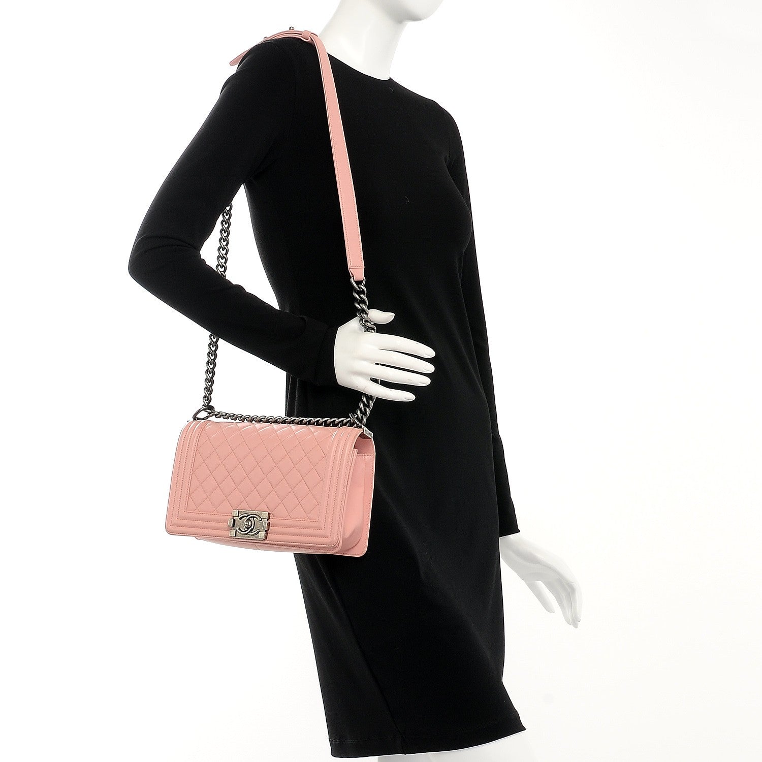 Chanel Lambskin Quilted Medium Boy Flap Light Pink 2 of 13