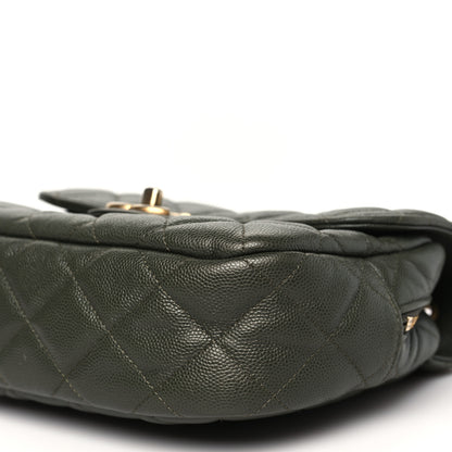 Chanel Caviar Quilted Zip Flap Khaki 10 of 11