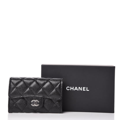 Chanel Caviar Quilted Flap Card Holder Wallet Black 9 of 9