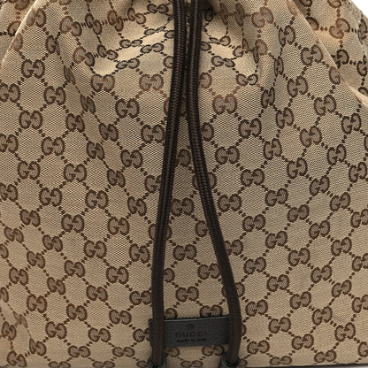 Gucci Monogram Dollar Calfskin O Drawstring Backpack Beige Ebony Testa di Moro Dark Chocolate 8 of 10