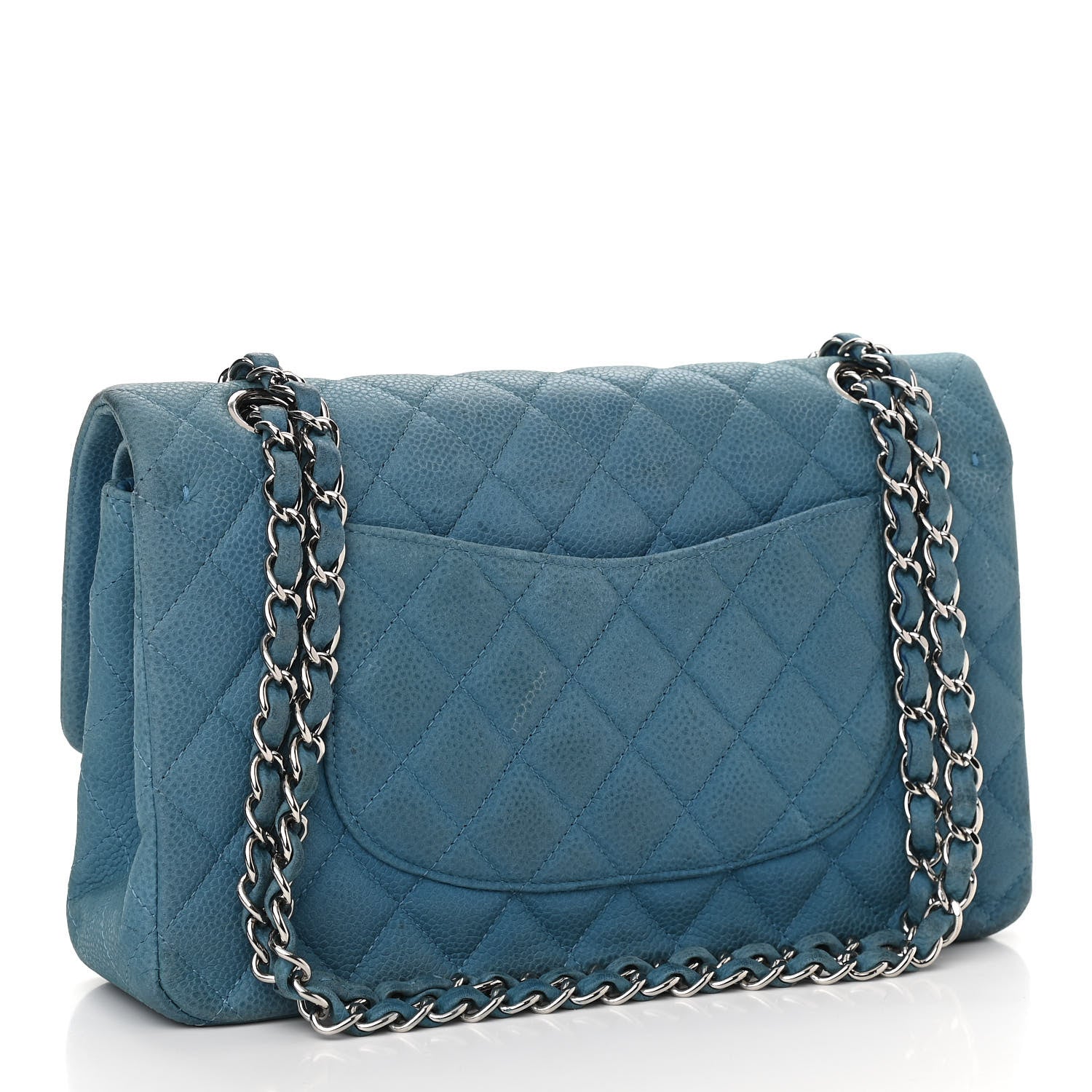 Chanel Iridescent Caviar Quilted Medium Double Flap Blue 2 of 9
